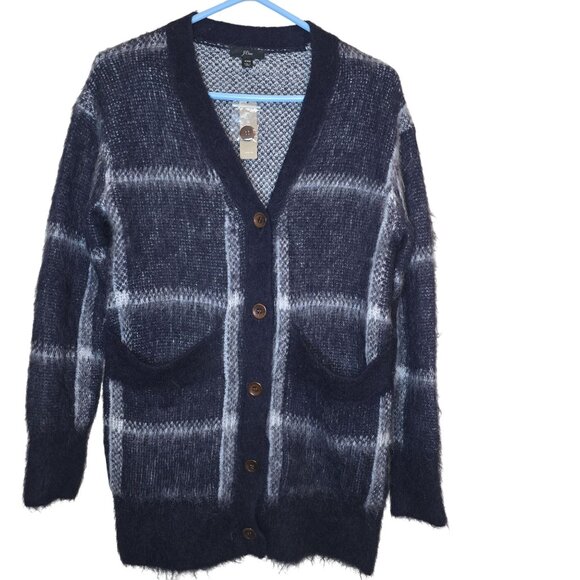 NWT J.Crew Womens Plaid V-Neck Cardigan Sweater Button Front XXS - Picture 1 of 9